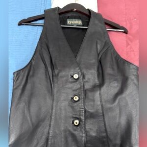 🖤 Vintage 80’s DANIER Black Leather Vest for Women - Size Medium 🖤